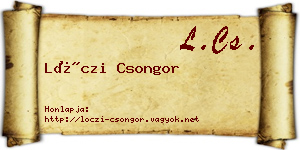 Lóczi Csongor névjegykártya